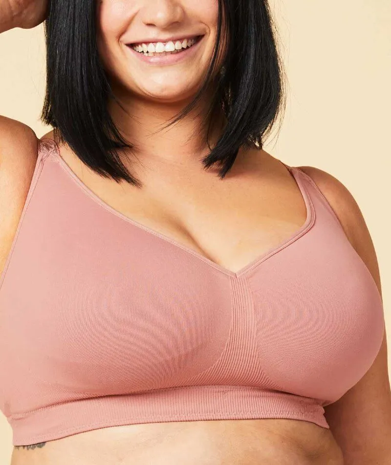 Sugar Candy Fuller Bust Seamless F-Hh Cup Wire-Free Lounge Bra - Rosewood