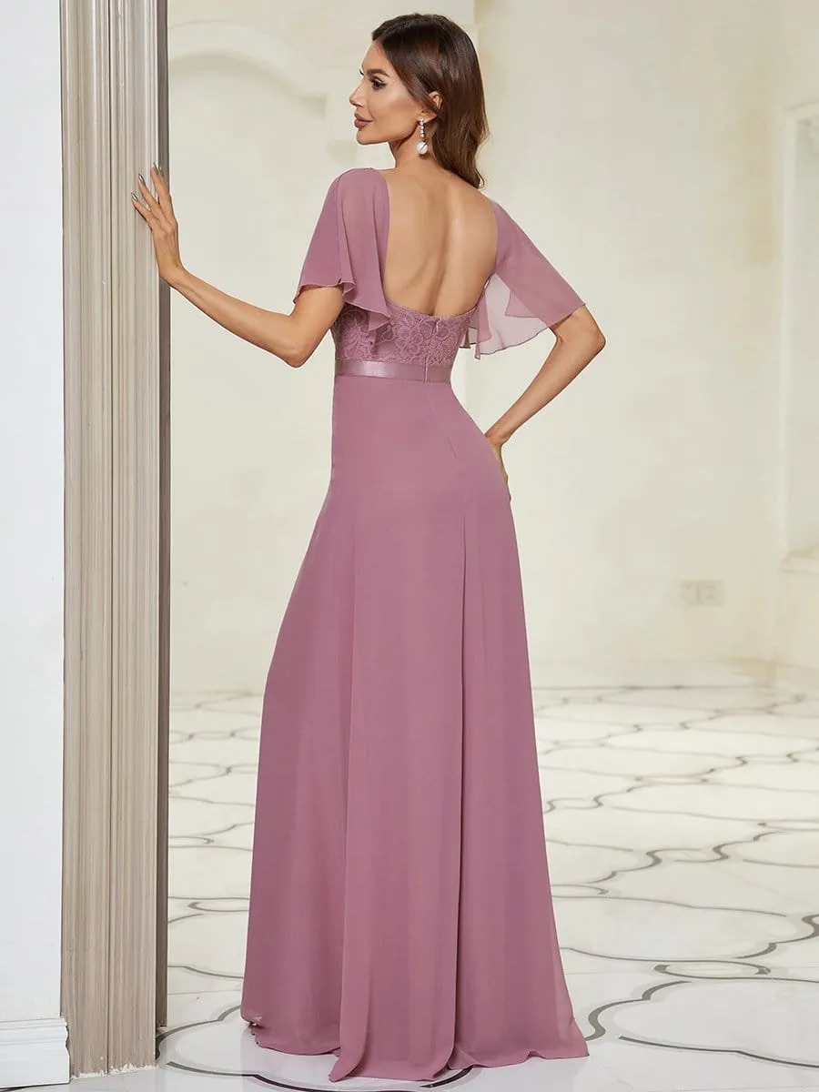 Sweetheart Flutter Sleeve Bridesmaid Dress