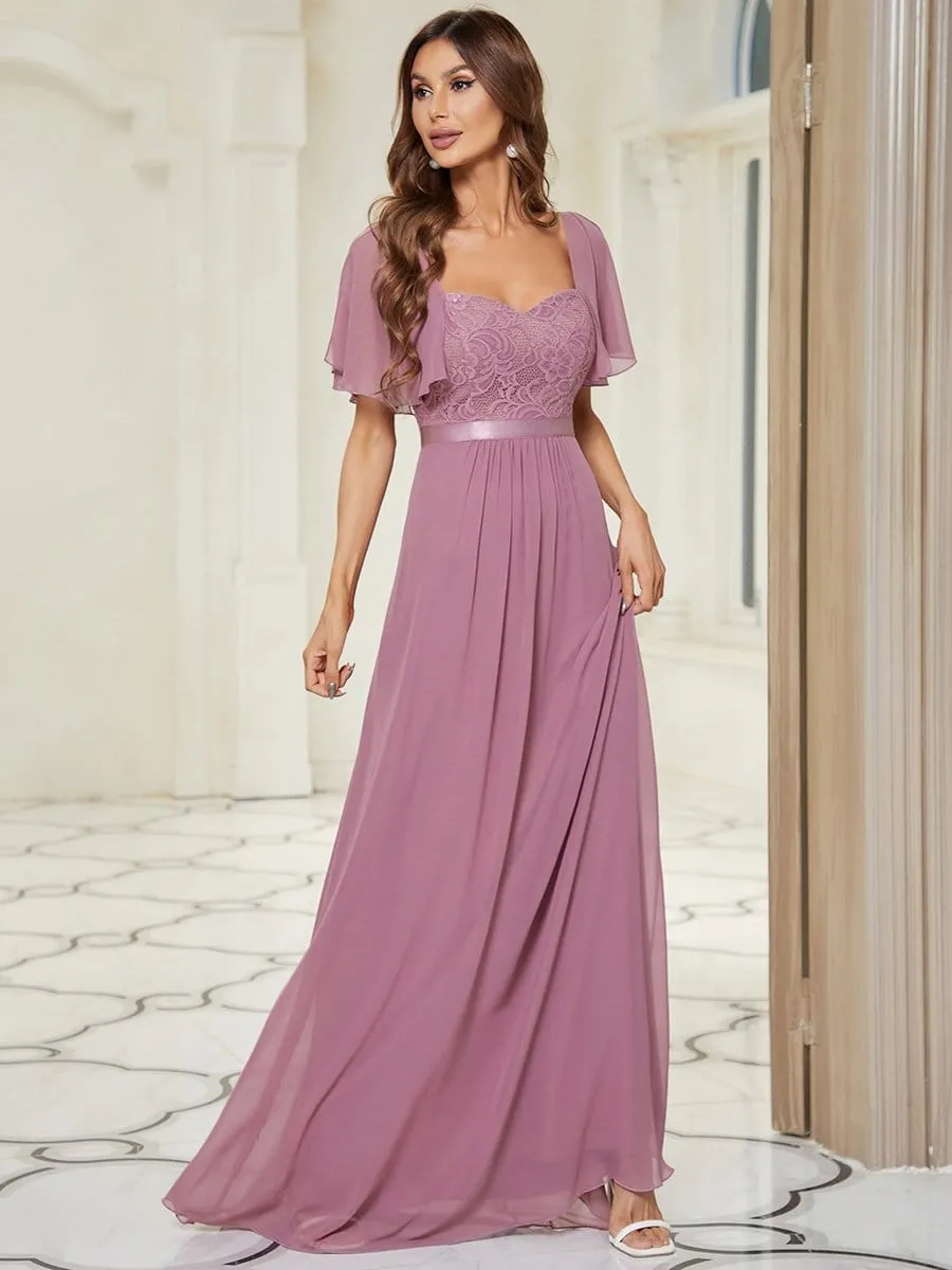 Sweetheart Flutter Sleeve Bridesmaid Dress