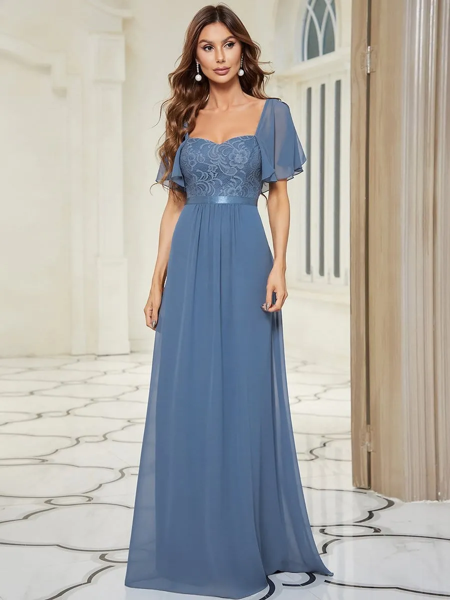 Sweetheart Flutter Sleeve Bridesmaid Dress