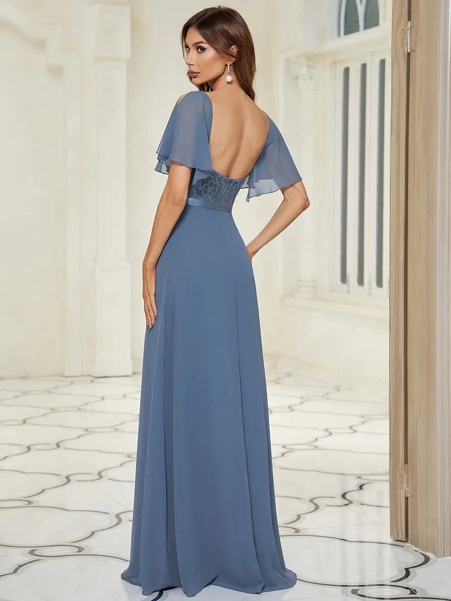 Sweetheart Flutter Sleeve Bridesmaid Dress