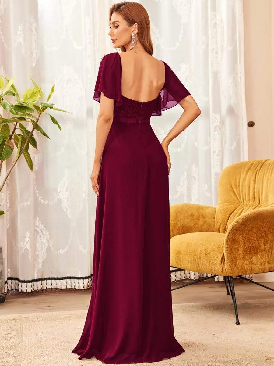 Sweetheart Flutter Sleeve Bridesmaid Dress