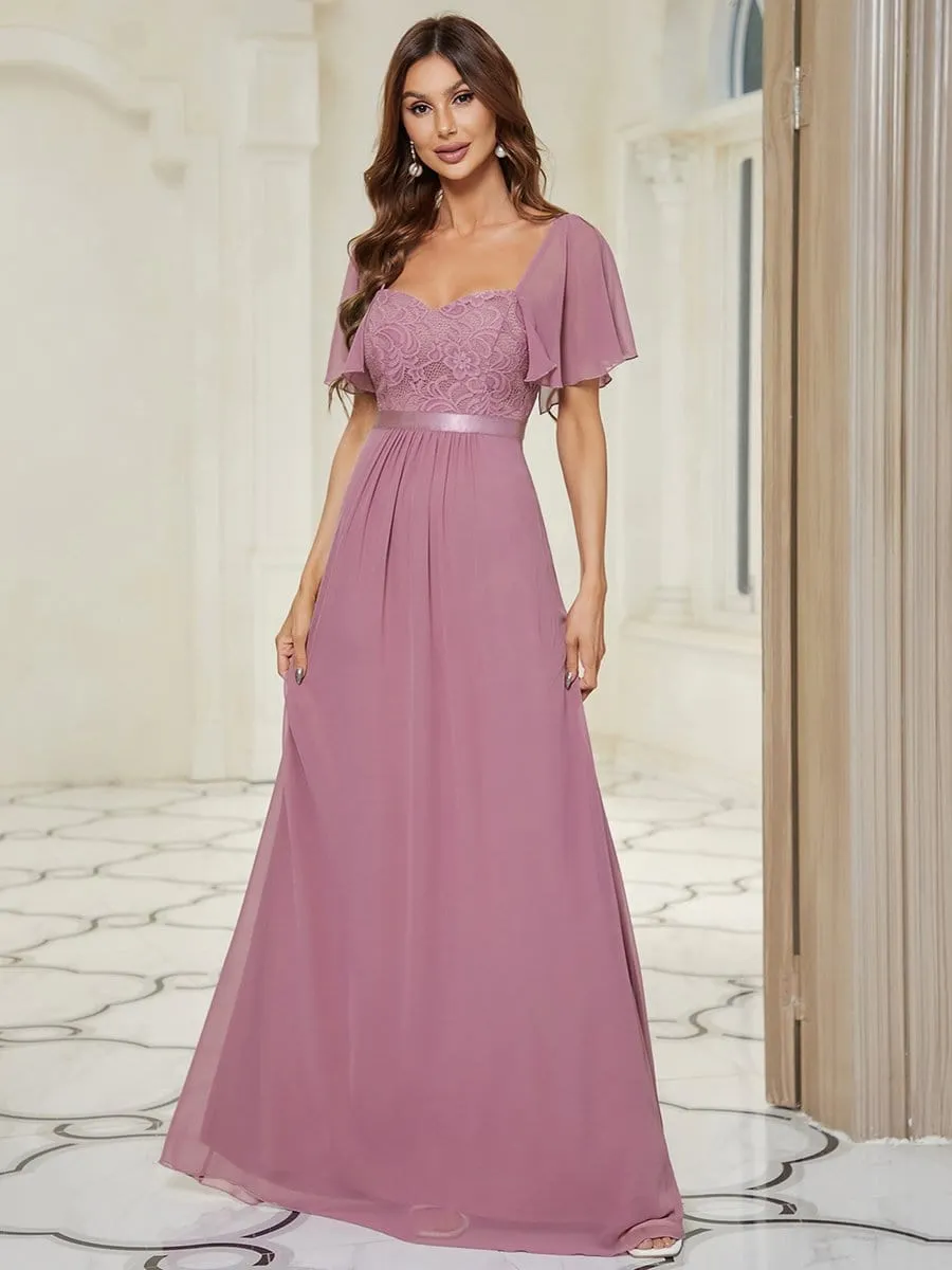 Sweetheart Flutter Sleeve Bridesmaid Dress