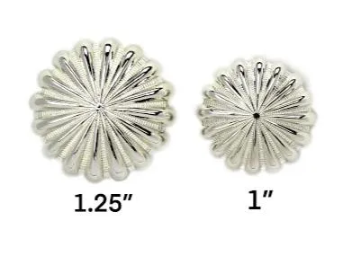 Tahoe Tacks Shiny Silver Parachute Concho with Screw Back for Western Tack at Wholesale Price