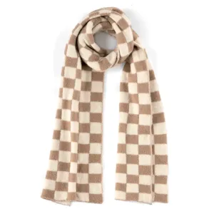 Tanner Scarf Tan Cream Check