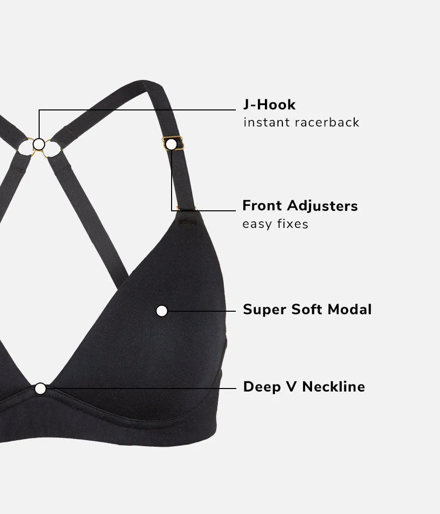 The All-Day Plunge No-Wire Bra: Jet Black