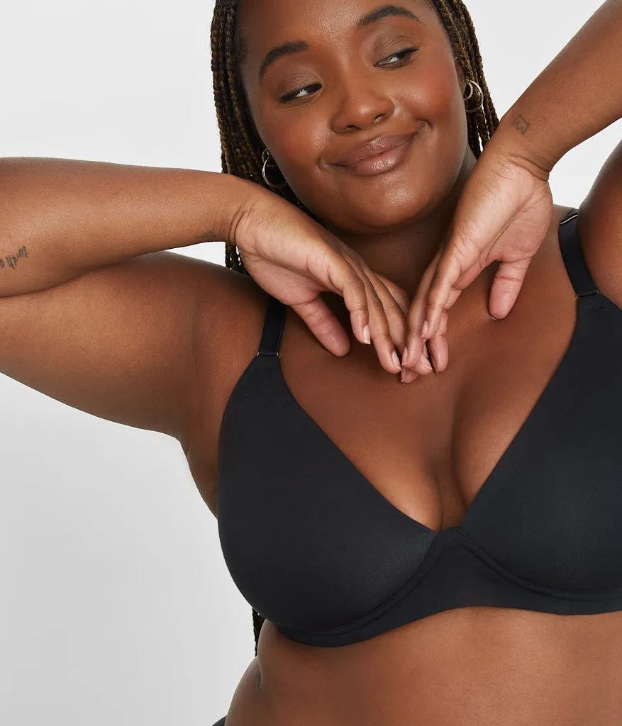 The All-Day Plunge No-Wire Bra: Jet Black