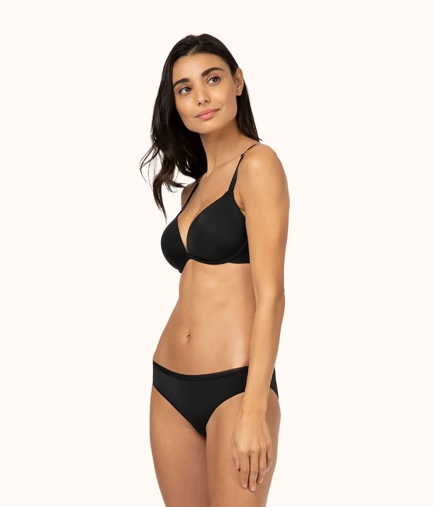 The Deep V No-Wire Push-Up: Jet Black