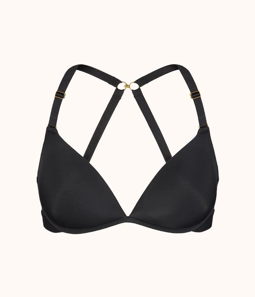 The Deep V No-Wire Push-Up: Jet Black