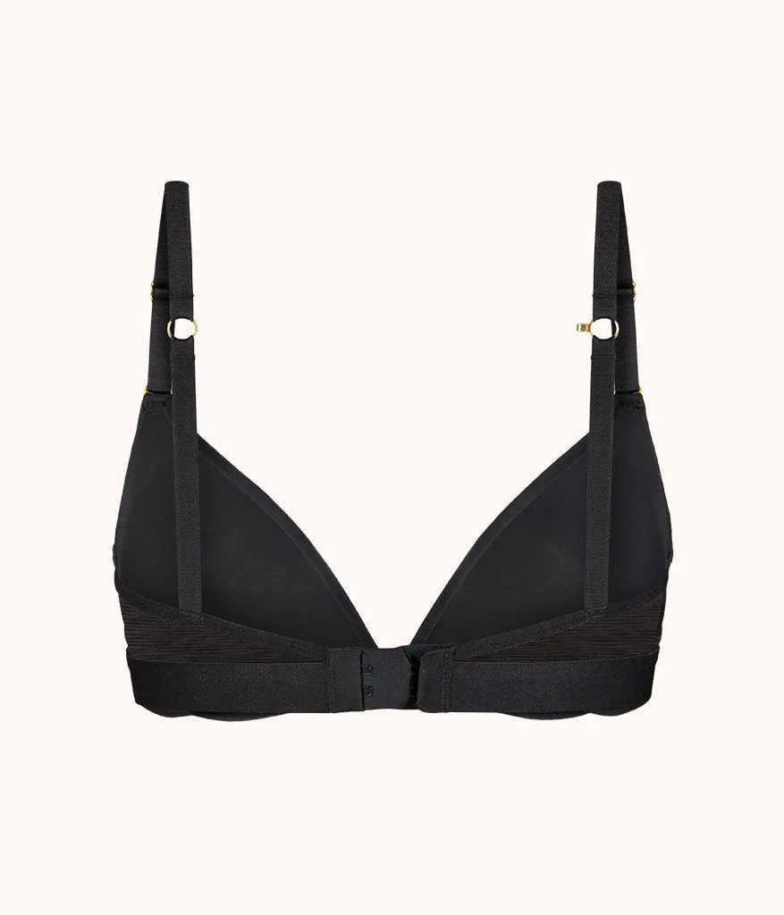 The Deep V No-Wire Push-Up: Jet Black