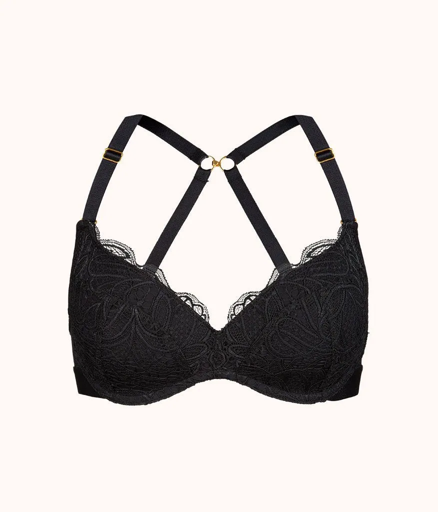 The Lace No-Wire Push-Up: Jet Black