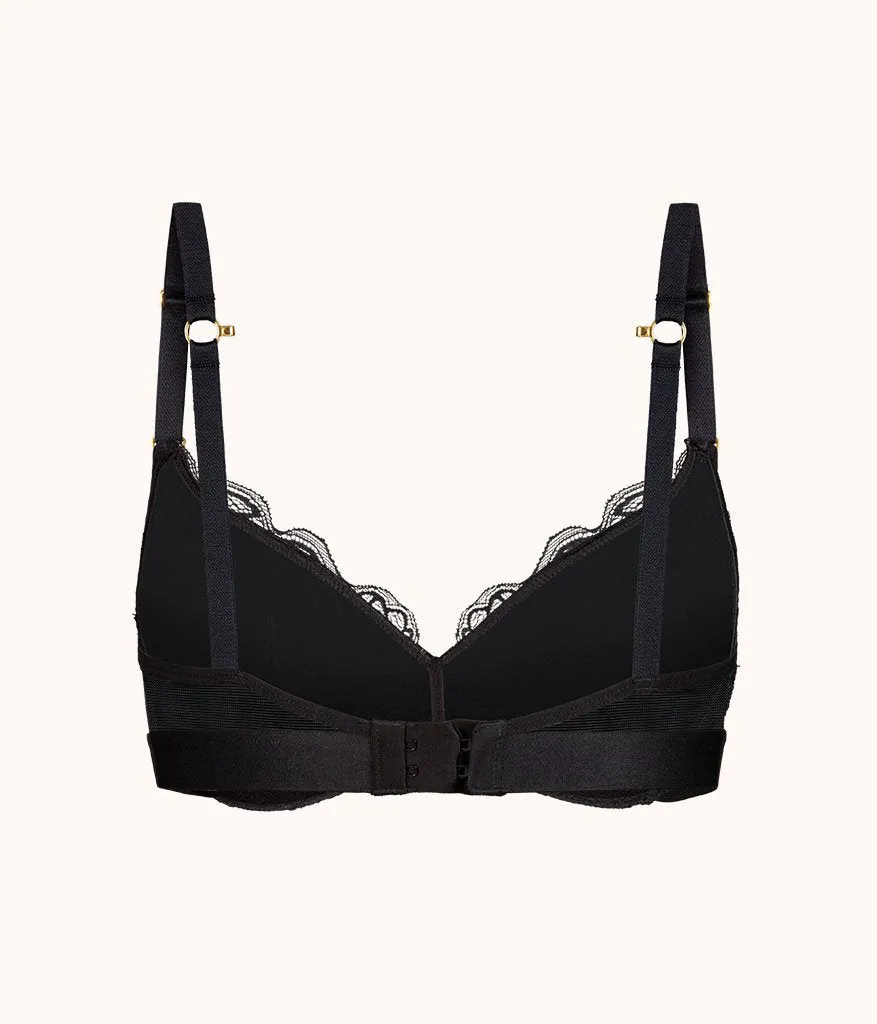 The Lace No-Wire Push-Up: Jet Black