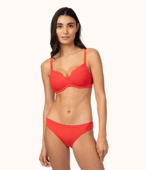 The Lace No-Wire Push-Up: Tomato Red