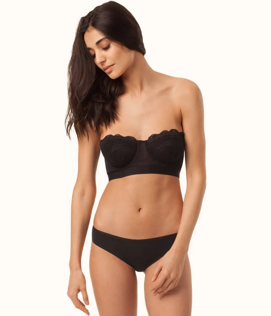 The Lace Strapless: Jet Black