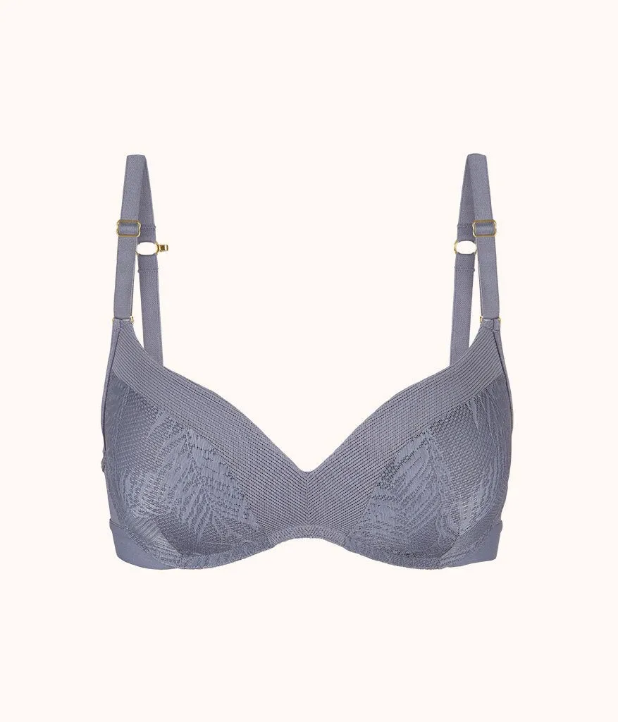 The Smooth Lace No-Wire Push-Up Bra: Smoke