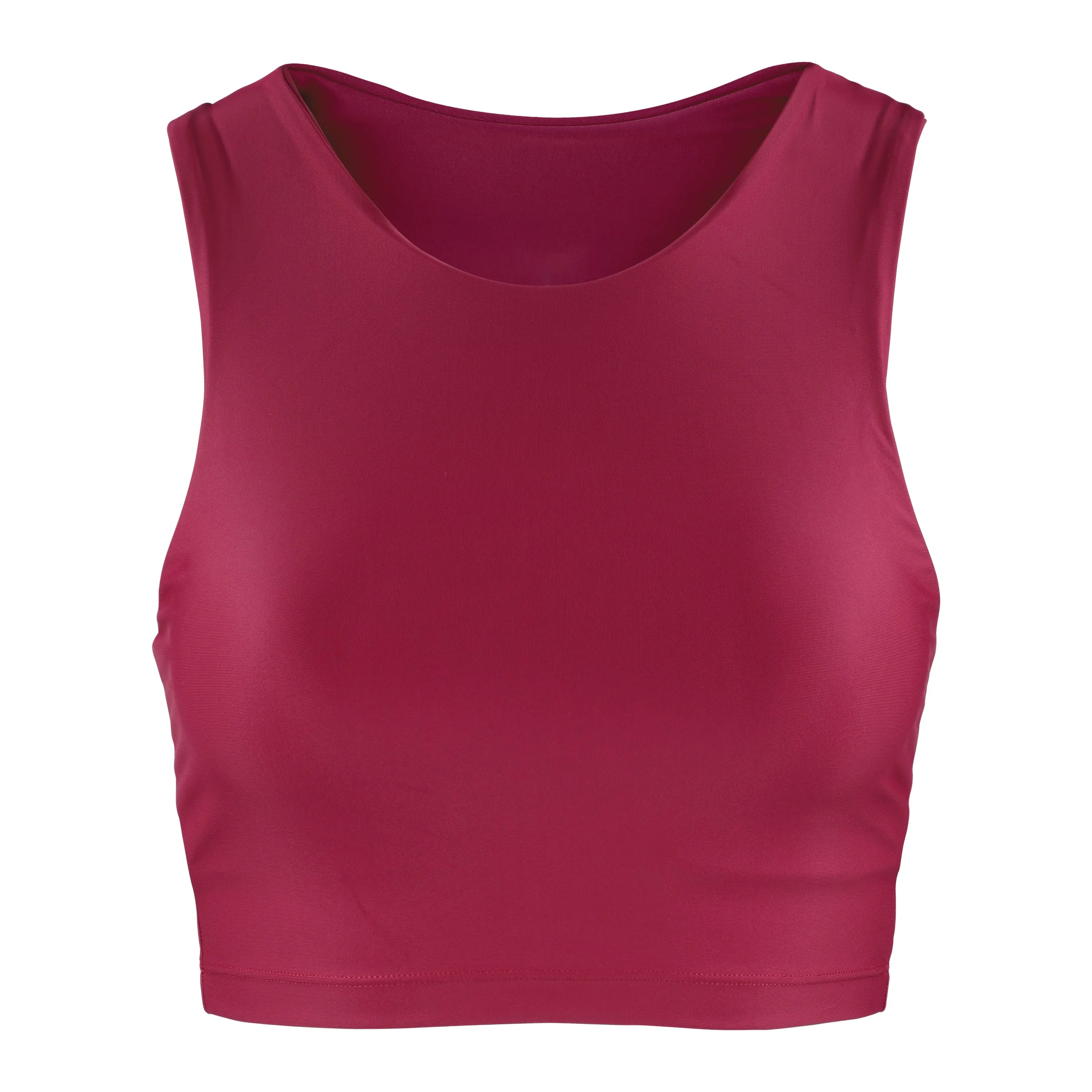 Tula High Neck Racer Back Crop Top | Recycled Nylon | Wine