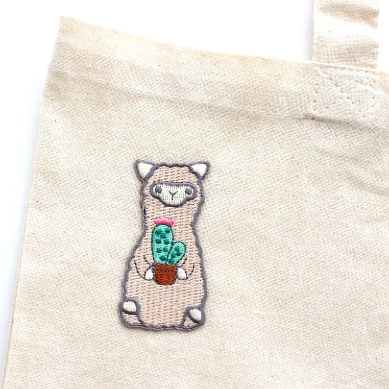 Wild Whimsy Alpaca Cactus Iron-on Patch