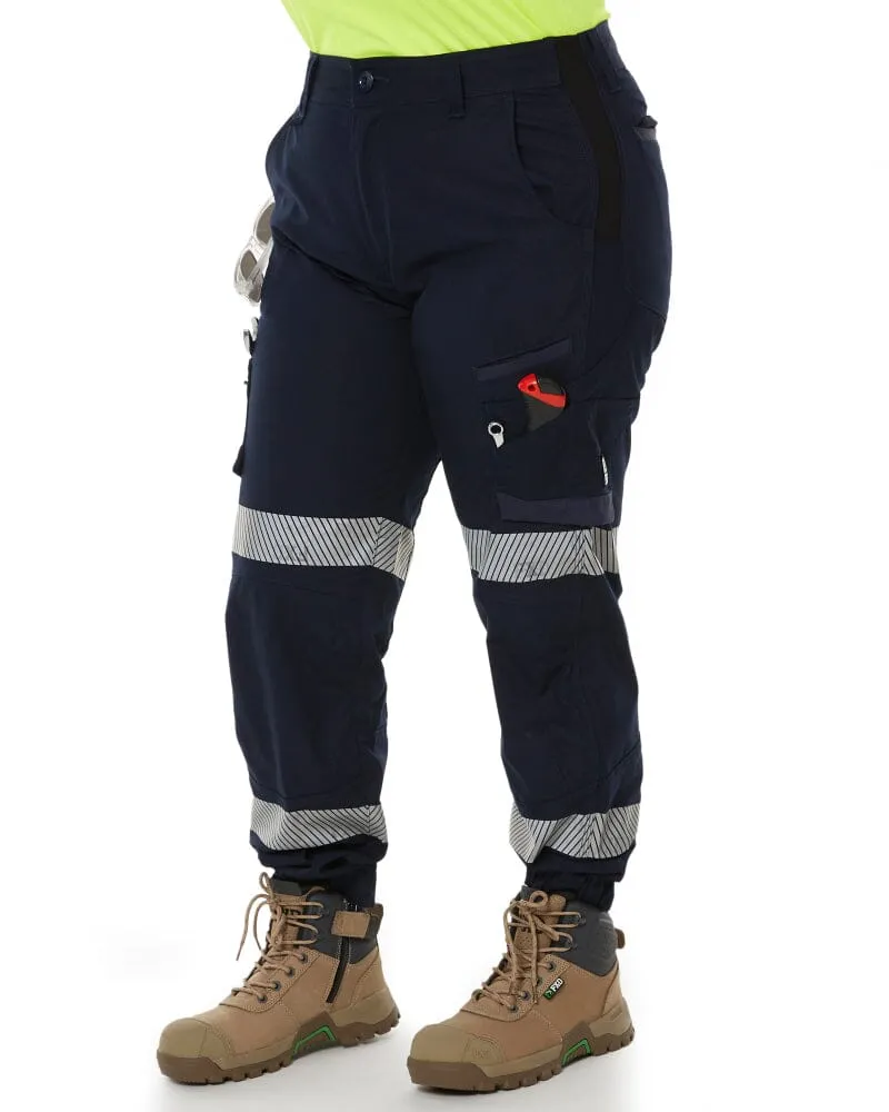 WP-8WT Womens Stretch Ripstop Cuffed Taped Work Pant - Navy