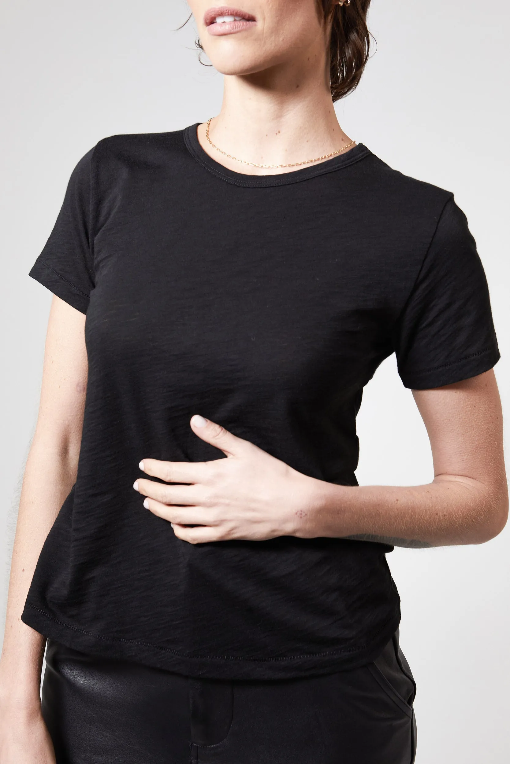 ZEPHYR SLUB TEE - BLACK