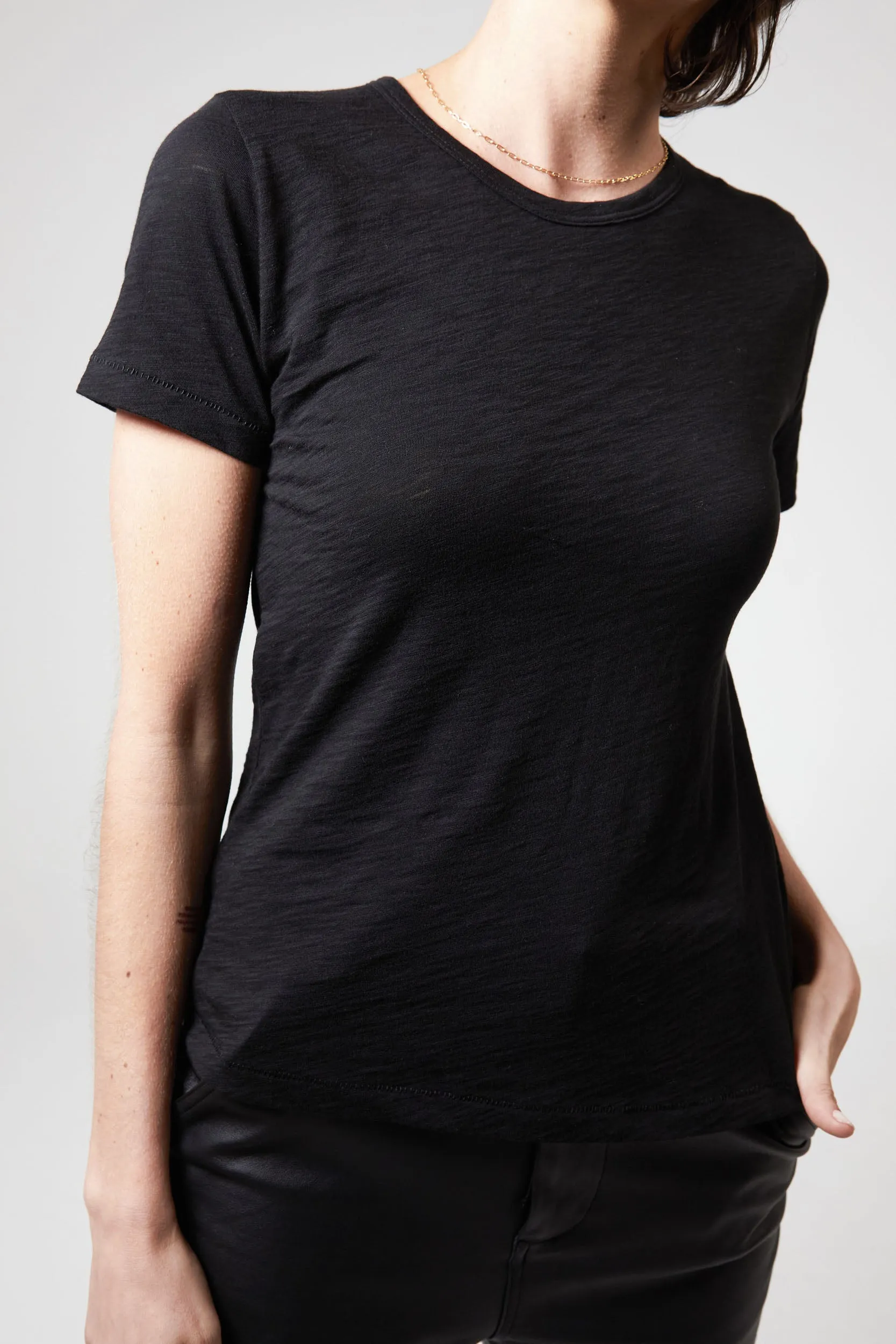 ZEPHYR SLUB TEE - BLACK