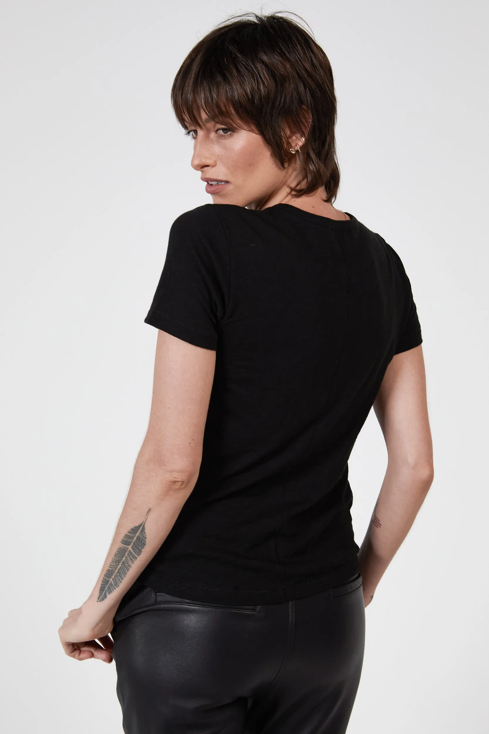 ZEPHYR SLUB TEE - BLACK