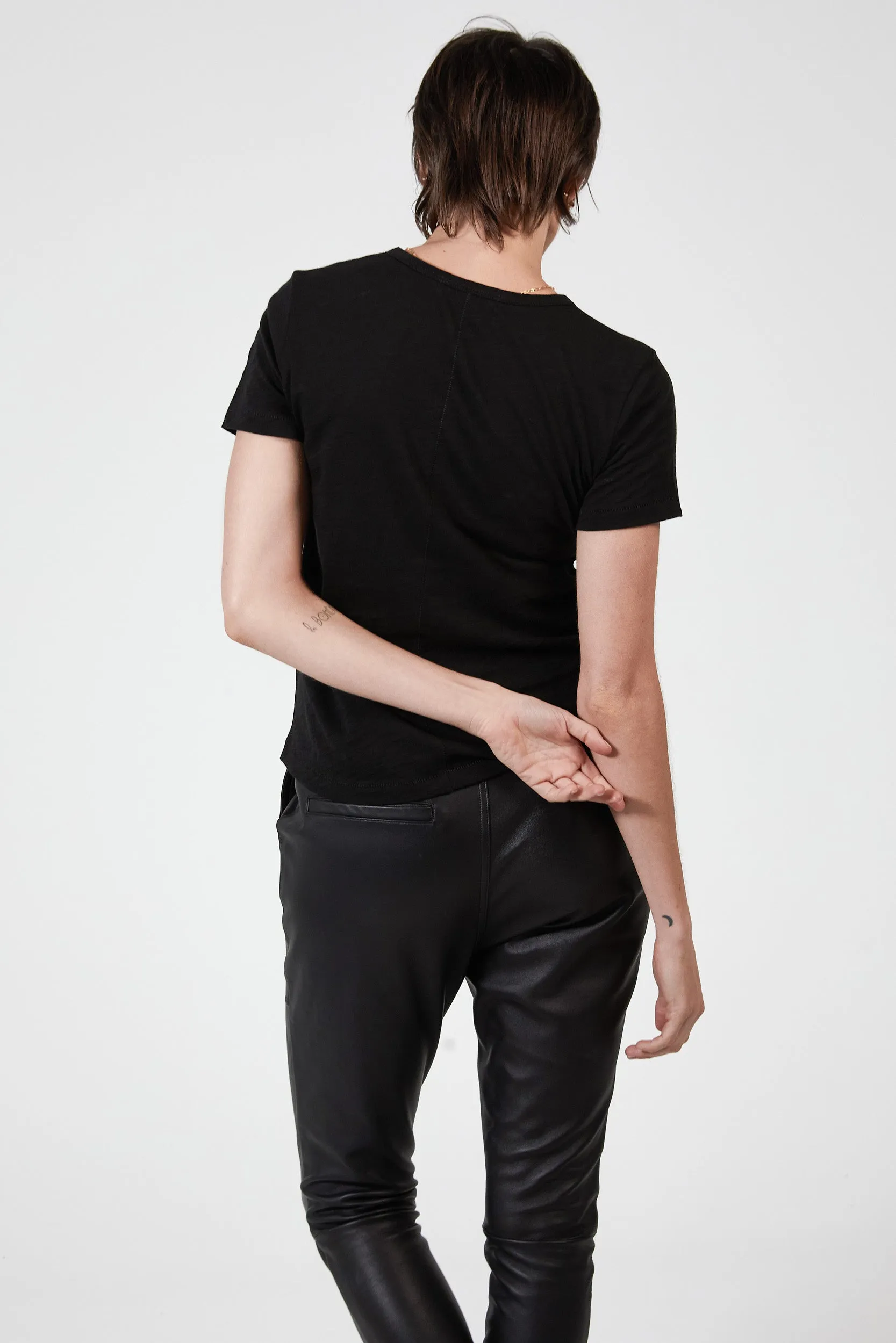 ZEPHYR SLUB TEE - BLACK